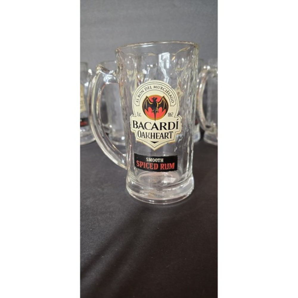 Barcardi Oakheart Smooth Spice Rum,12oz Stein Mugs, Bar, Set Of 7
